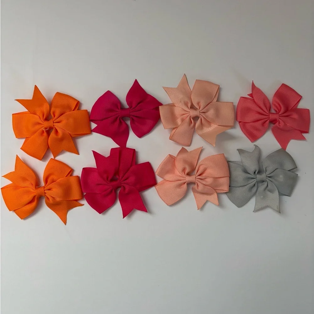 Colorful Bow Hair Clips Set for Kids